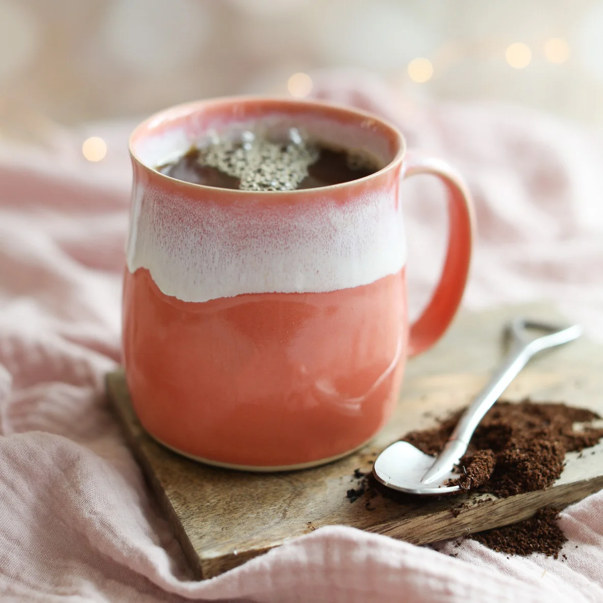 Coral Pink Handmade Mug - Image 3